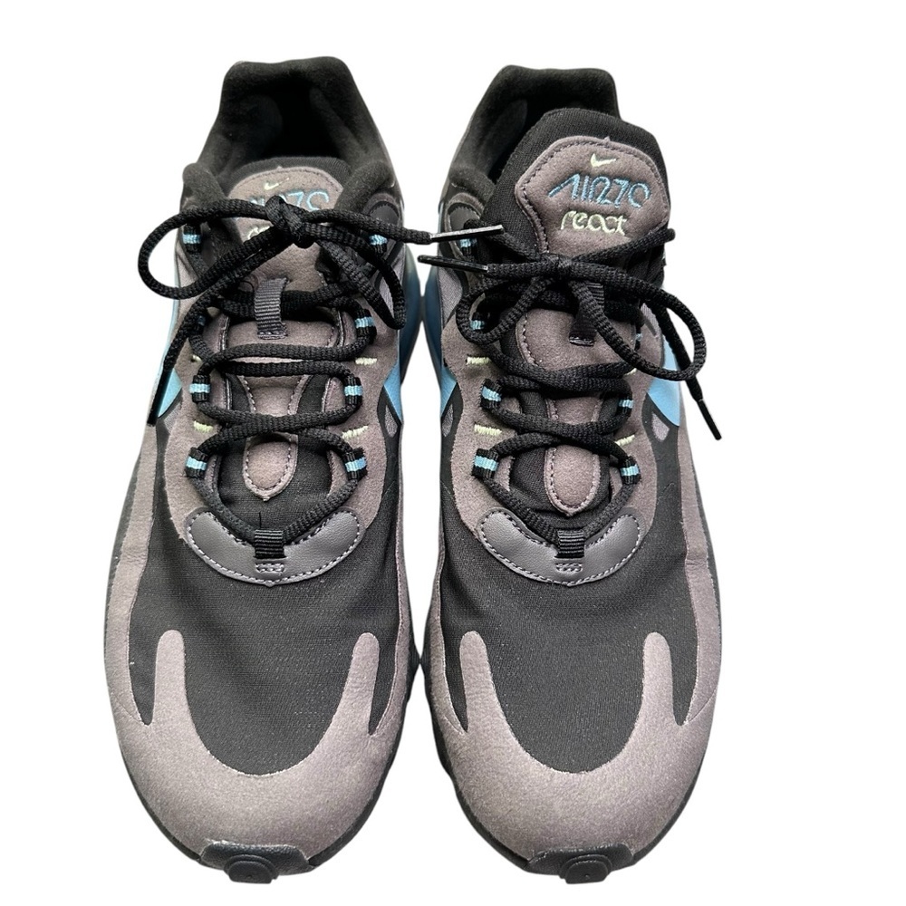 Men’s Nike Air Max 270 React Black, Gray and Blue Sneakers Size 8